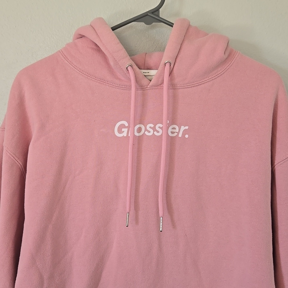 Glossier | Pink Hoodie Size Medium